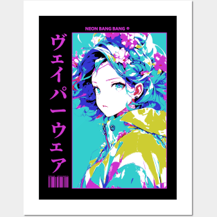 Vaporwave Aesthetic Anime Manga Girl Japanese Streetwear Posters and Art